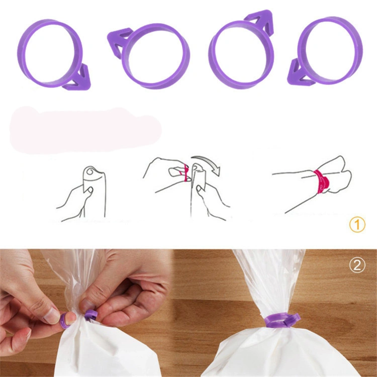 Reusable Cake Bag Piping Bag Ties Decoration Silicone Icing Bag Ties