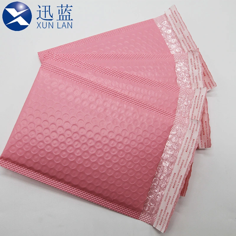 23*34 Cm Durable Fashionable Courier for Shipping Packing OEM Factory Nude Pink Poly Bubble Mailers Bag