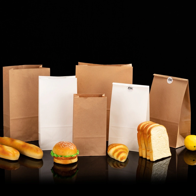 Recycled Kraft Fast Food Bread Hamburg Sandwich Disposable Paper Bag