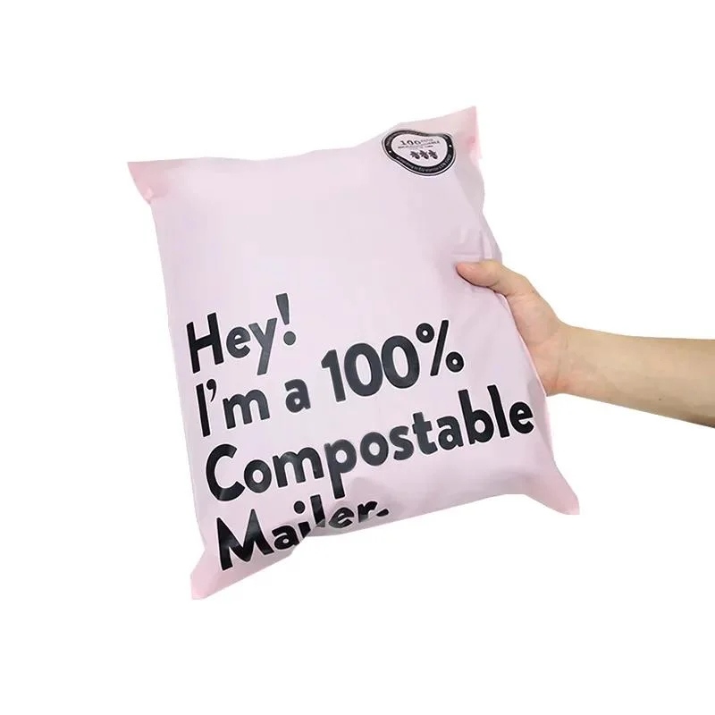 Custom Plant Based Compostable Courier Plastic Envelopes Tear Proof Poly Mailer Shipping Bags