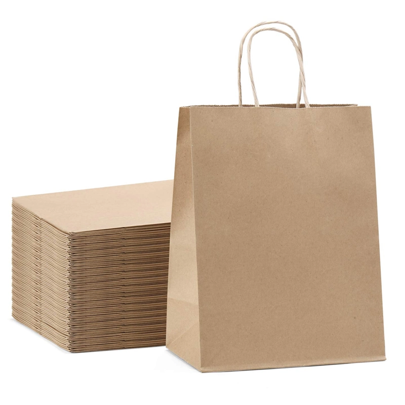 Degradable Eco-Friendly Zipper Sealed Stand Virgin Raw Recycle Kraft Paper Gift Food Bread Coffee Clothes Packaging Shopping Bag with Window