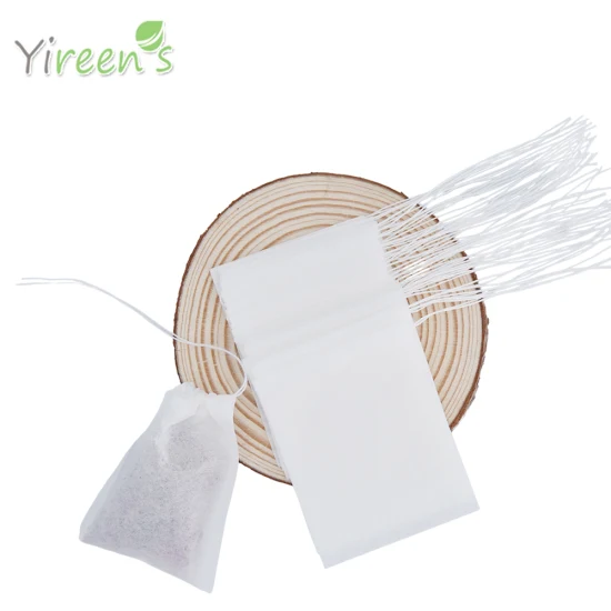 Creative Trapezoid Shape Flavor Food Grade Paper Tea Filter Bag, White and Brown Color, with Strings and Your Own Custom Tags Free Package Service
