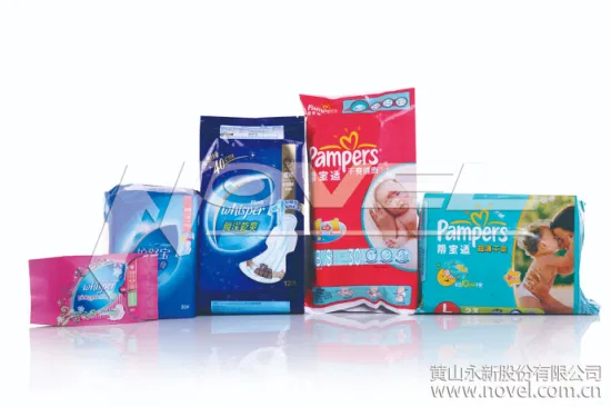 OEM Handle Plastic Packaging Bag Wicket Poly Bag Plastic Film Baby Diaper Packaging Bag