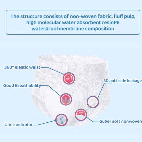 OEM Handle Plastic Packaging Bag Wicket Poly Bag Plastic Film Baby Diaper Packaging Bag