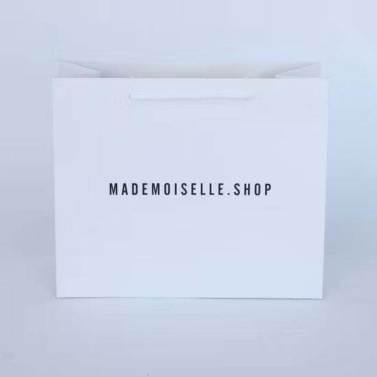 Fancy Paper Matt Black Paper Bag with Silk Handle